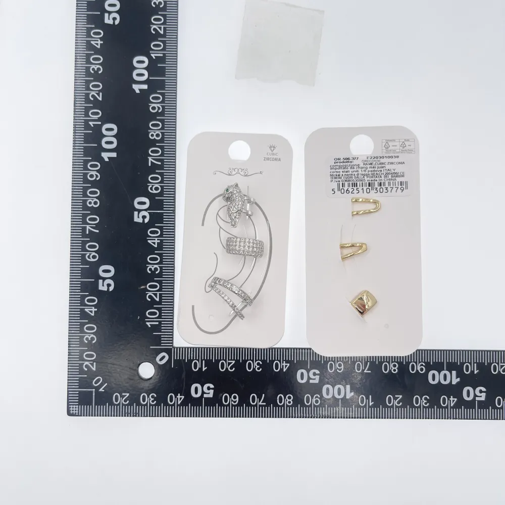 Set 3Pz  -Earcuff con Zirconia - EAK-506-377