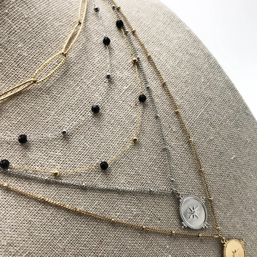 CAC4157-Stella Polare-Collana Corta Multifilo in Acciaio_2