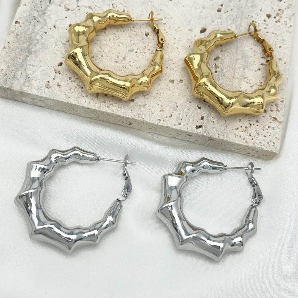 Cerchio Bambu -Orecchini in Acciaio - OR-103-AA6541E