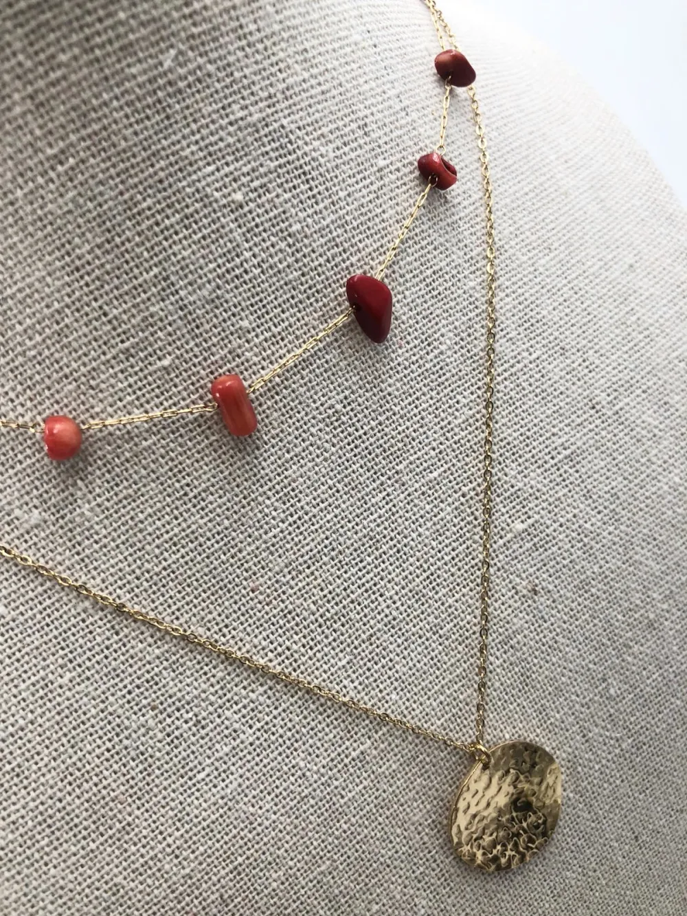 CAC4159-Pietrine Tondo Battuto-Collana Corta in Acciaio_2