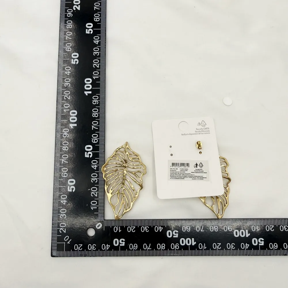 Foglia Grande-Orecchini in Acciaio - OR-774-108