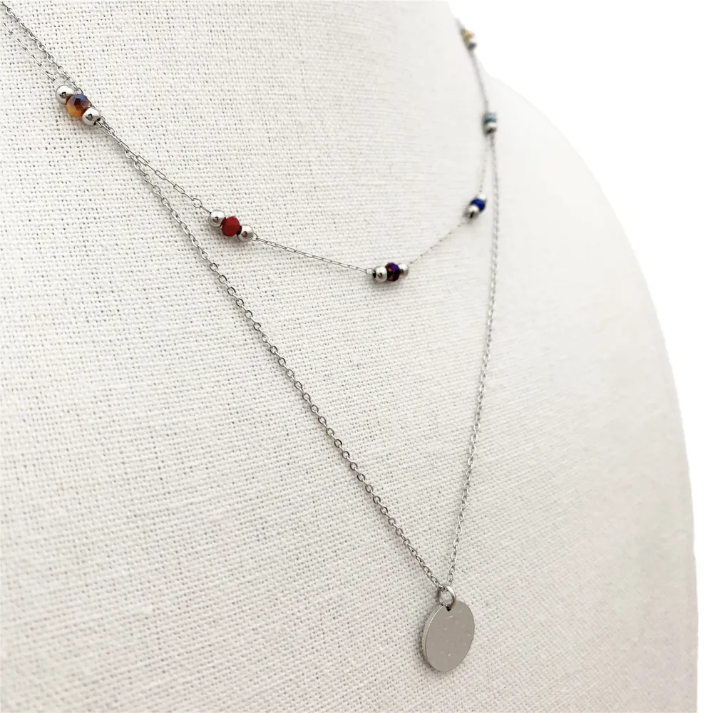 CAC4458-Catena Pietra e Medaglia-Collana Corta in Acciai_2