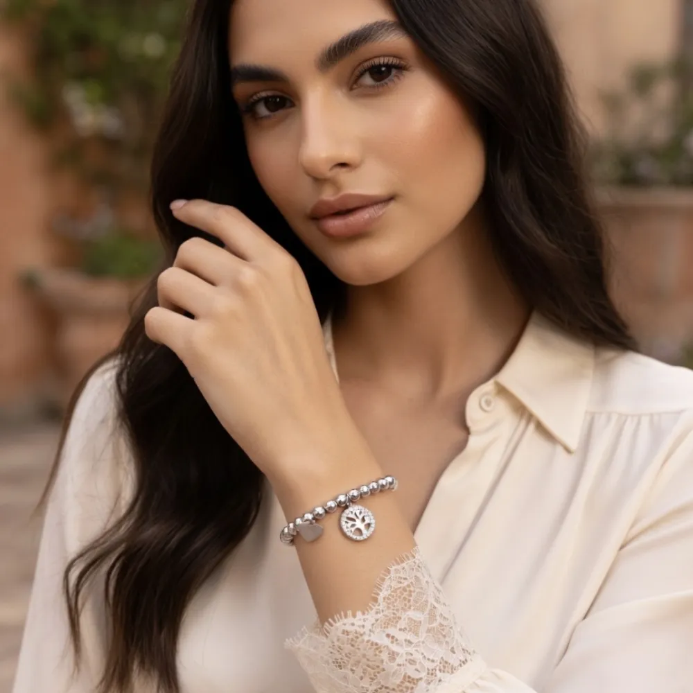 Mix Soggetti con Zirconia-15pz Bracciali Elastici in Acciaio - BR-103-AA3646-3660B