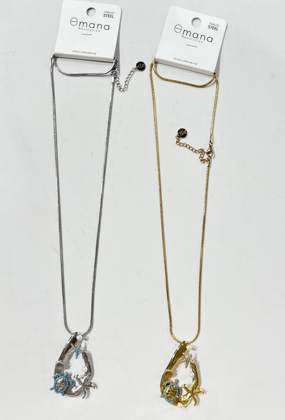 Mare Tartaruga Stella Marina -Collana Lunga in Acciaio - CL-795-10544