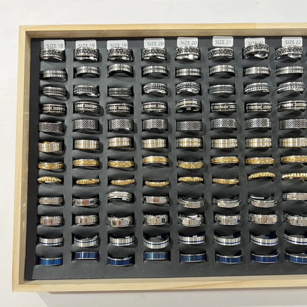 Mix Modelli-120pz Anelli da uomo in Acciao - AN-600-H325