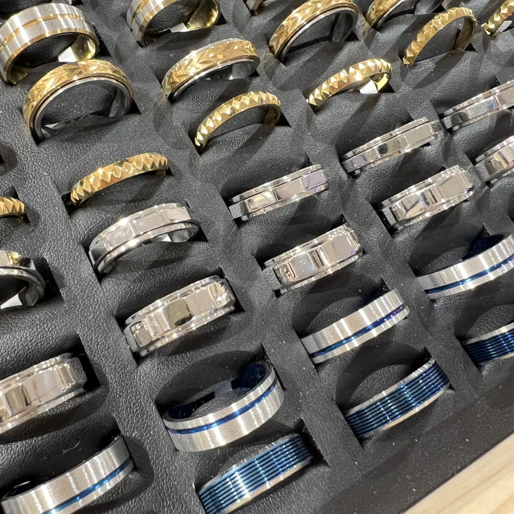 Mix Modelli-120pz Anelli da uomo in Acciao - AN-600-H325