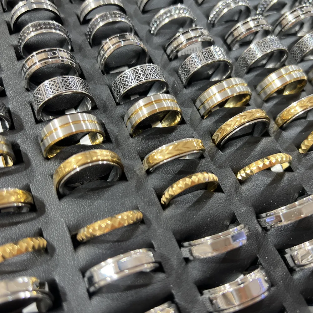 Mix Modelli-120pz Anelli da uomo in Acciao - AN-600-H325