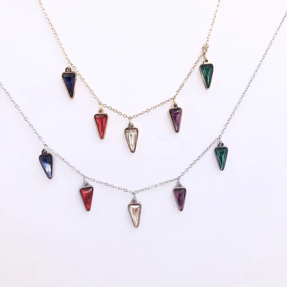 CAC5074-Triangolo pendente Girocollo - Collana Acciaio_2