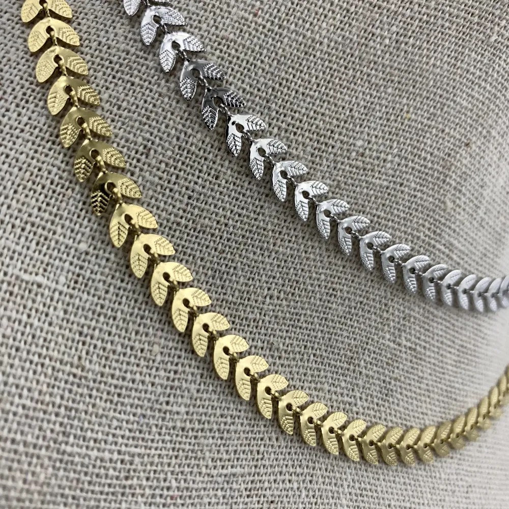 CAC5820-Foglia- Collana Corta in Acciaio_2