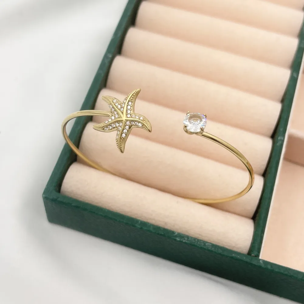 Punto Luce e Stella Marina-Bracciale Rigido in Acciaio - BR-795-115218