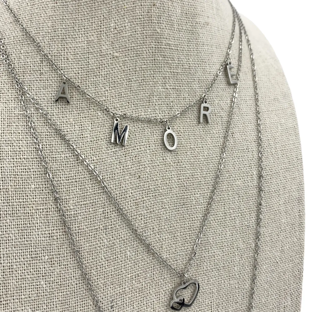 CAC5855-Amore Cuore - Collana Corta Multifilo in Acciaio_Argento_2