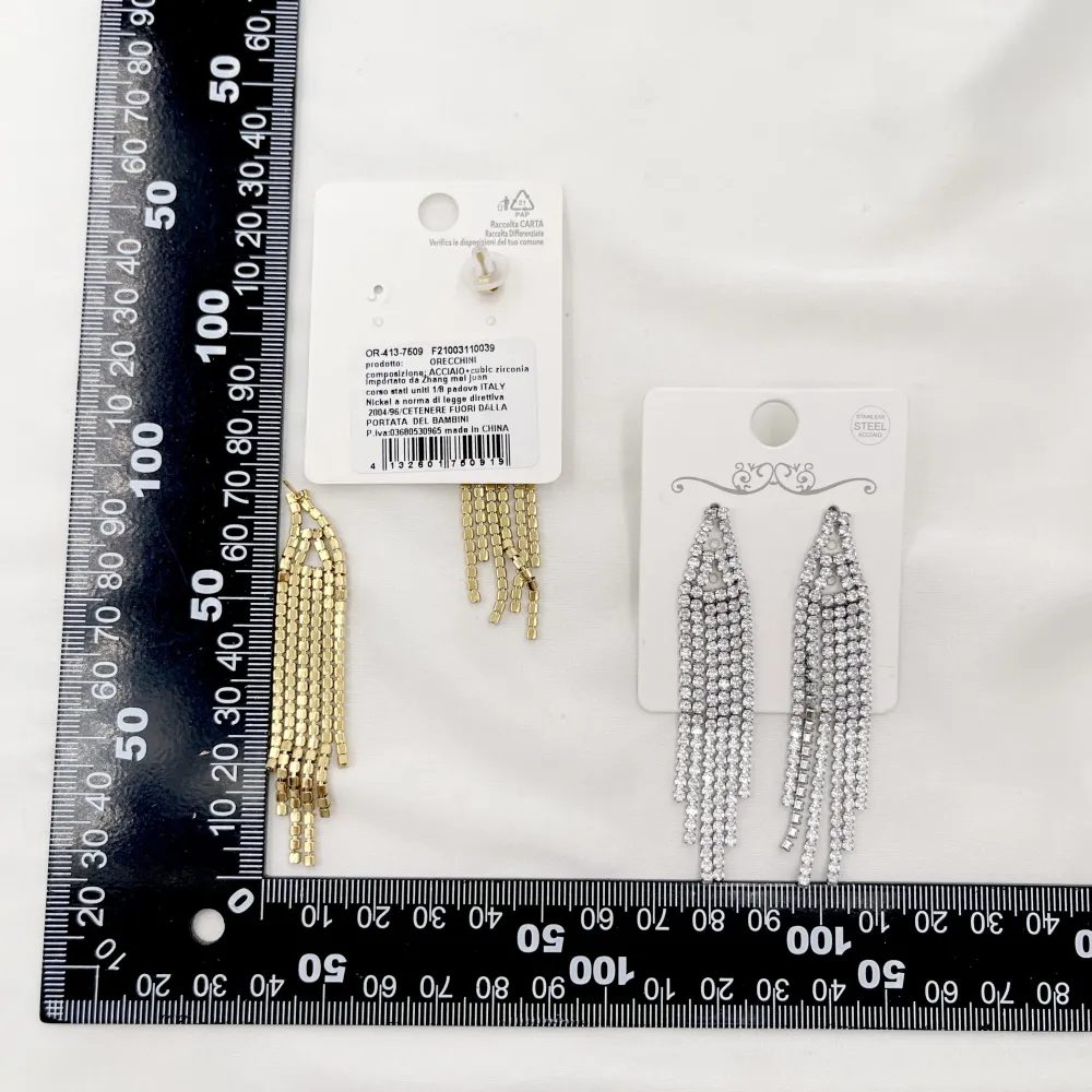Orecchini pendenti con nappina - Orecchini in Acciaio - OR-413-7509