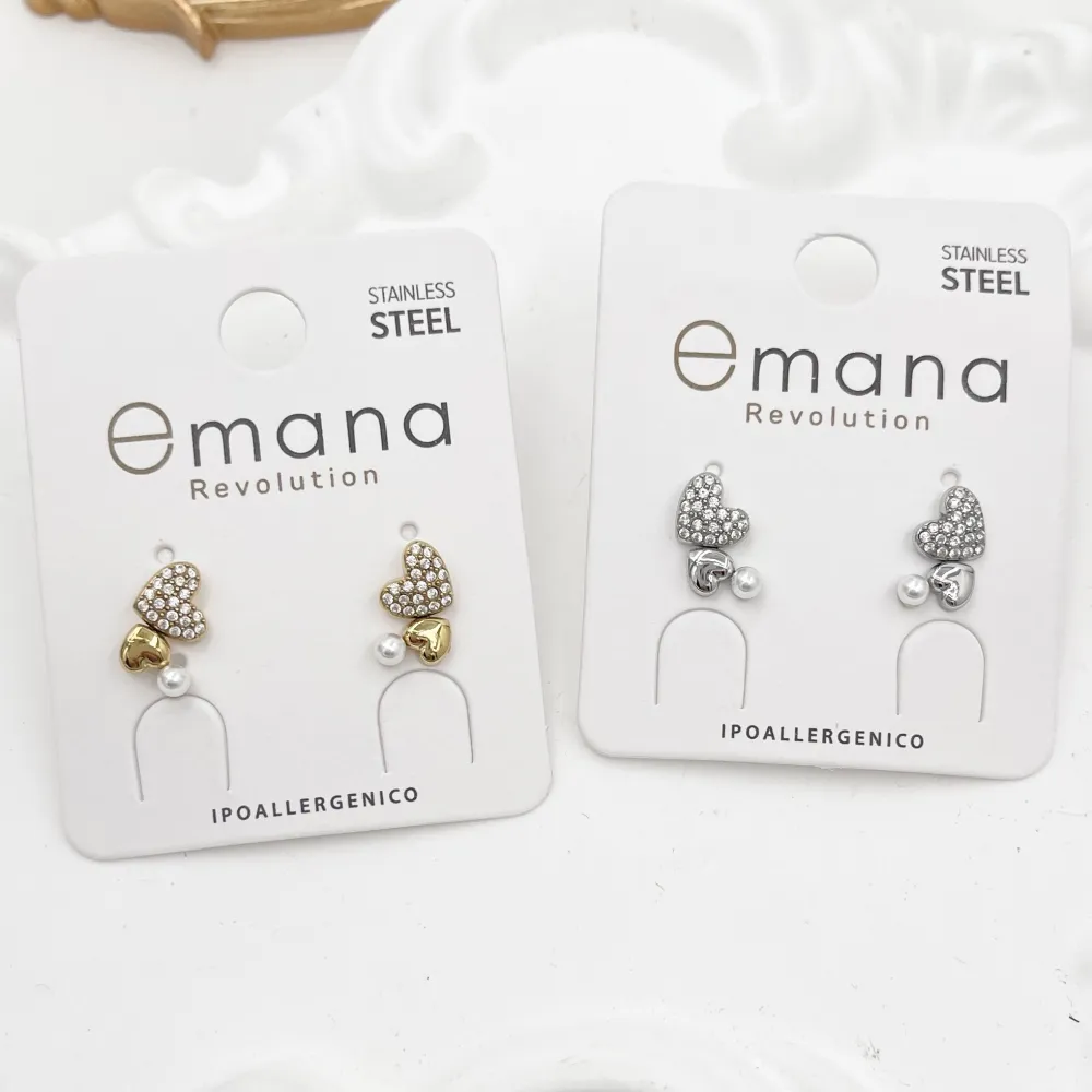 Cuore con perla -Orecchini in Acciaio - OR-795-19822