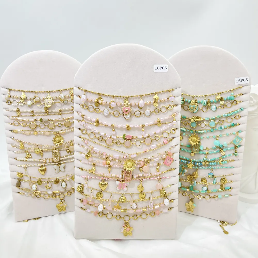 Mix Modelli -16pz Collane Corte in Acciaio - CL-732-579