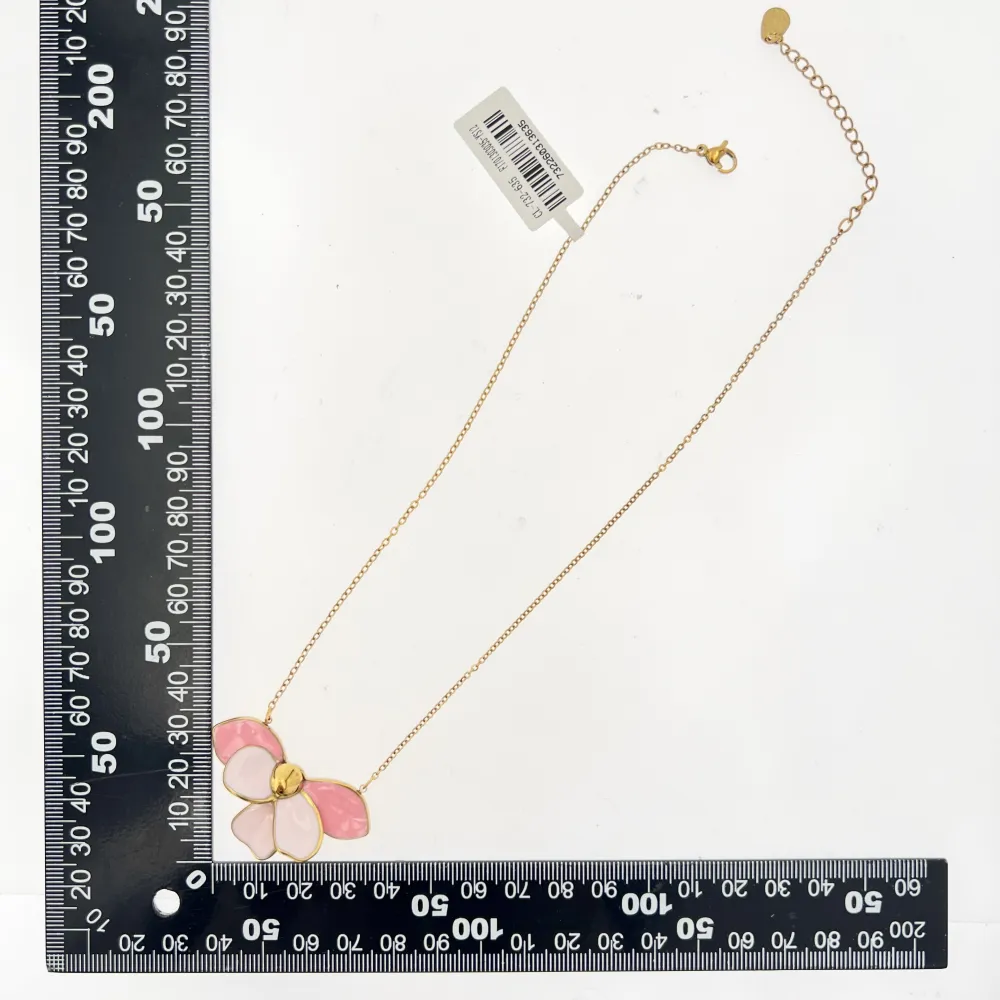 Fiore Petali Smaltati-12pz Collane Corte in Acciaio - CL-732-635