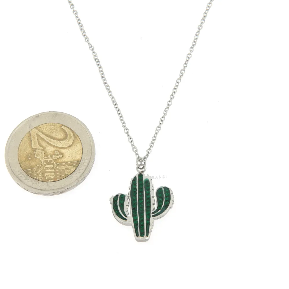 CAC6380-Cactus - Girocollo in Acciaio con Strass_Argento_2