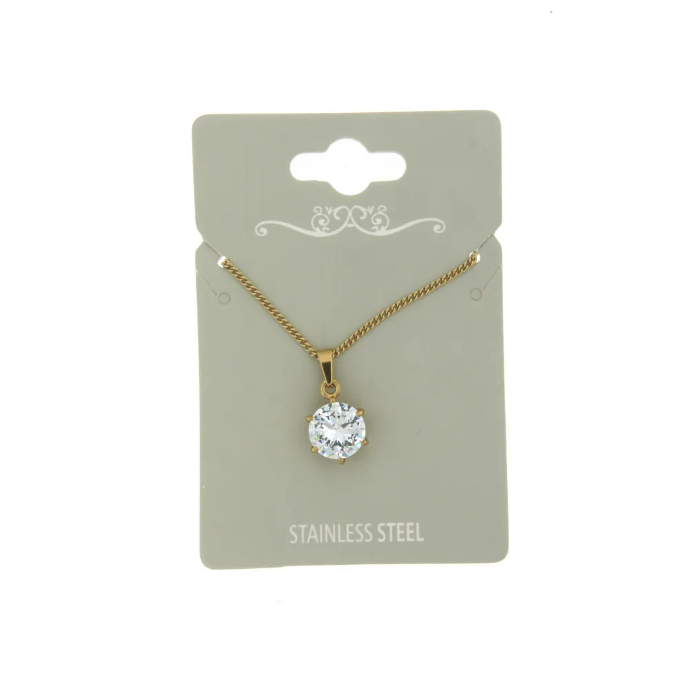 CAC6417-Punto Luce 10mm a 6 griffe- Collana Corta in Acciaio_2