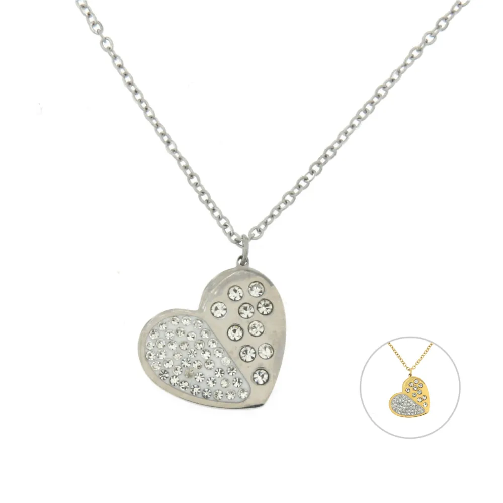 CAC6423-Cuore- Collana Corta in Acciaio_2