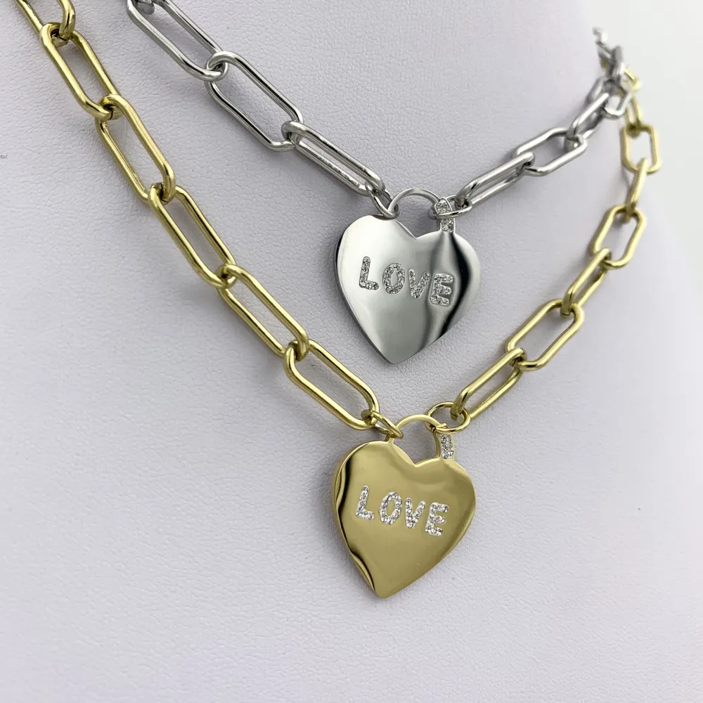 CAC6451-Cuore Love- Collana Corta in Acciaio_2