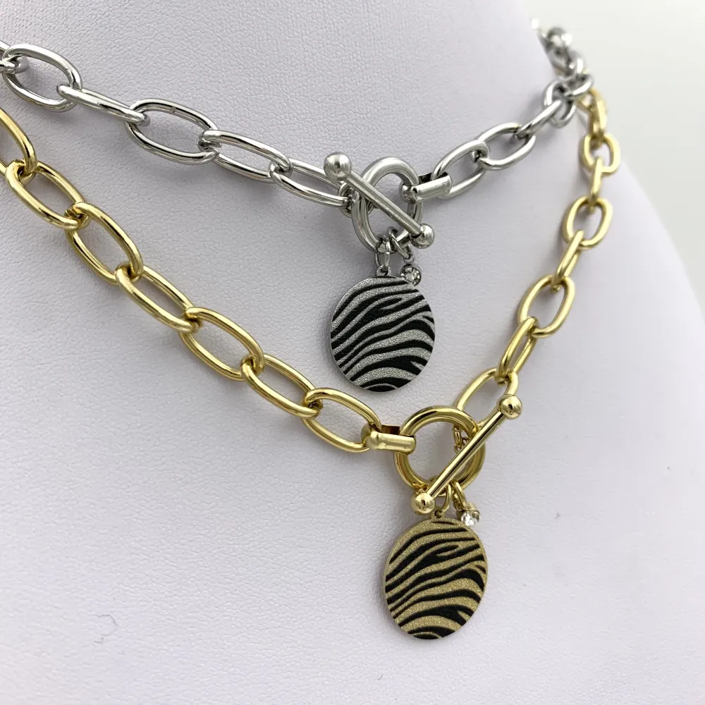 CAC6456-Catena Tondo Animalier- Collana Corta in Acciaio_2