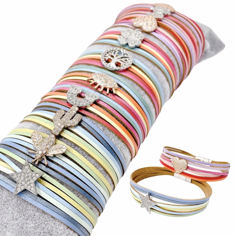 10Pz Bracciali +Cuscino in Omaggio - BPM176-168-Multifili con Charmes-10 Pz Bracciali