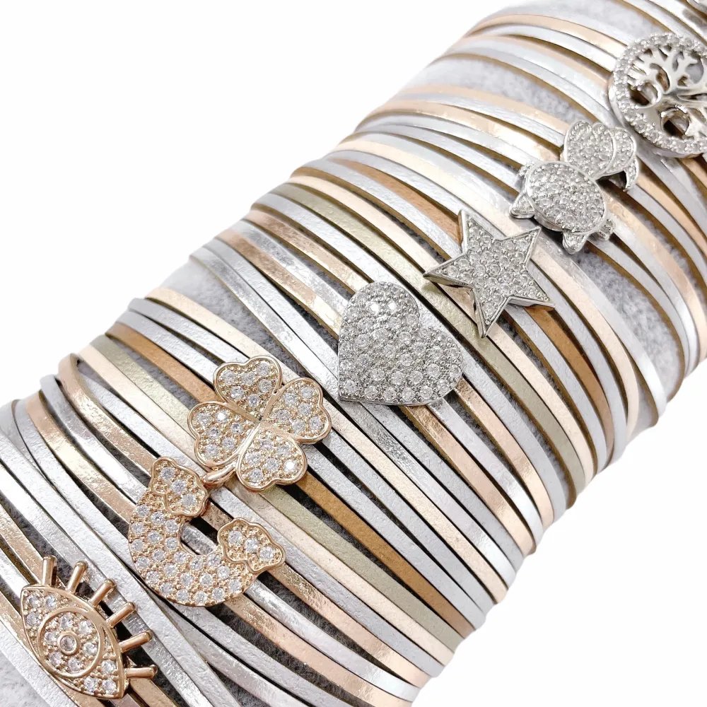 10Pz Bracciali +Cuscino in Omaggio - BPM176-168-Multifili con Charmes-10 Pz Bracciali