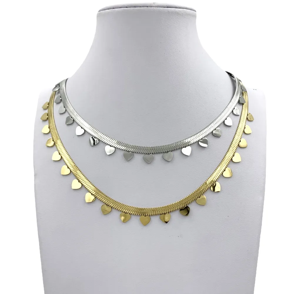 CAC6619-Serpente Cuore- Collana Corta in Acciaio_2