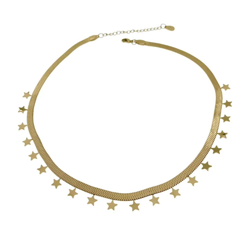 CAC6630-Serpente Stella- Collana Corta in Acciaio_2