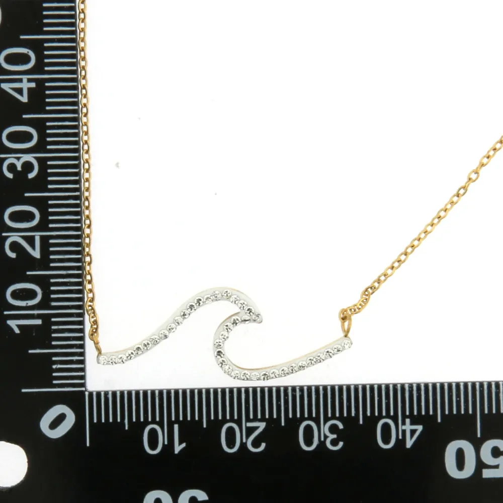 CAC6781-Onda con Strass-Collana Girocollo in Acciaio_2