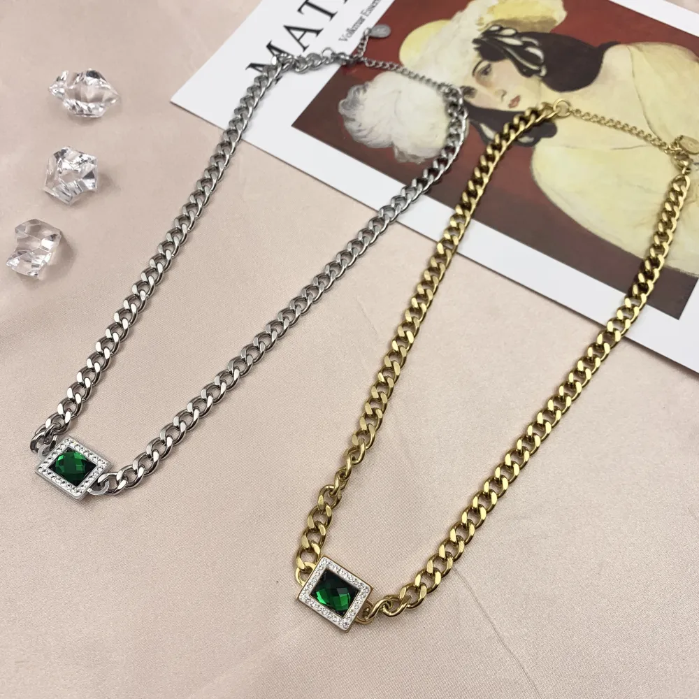 CAC7048-Rettangolo-Collana Corta in Acciaio_2