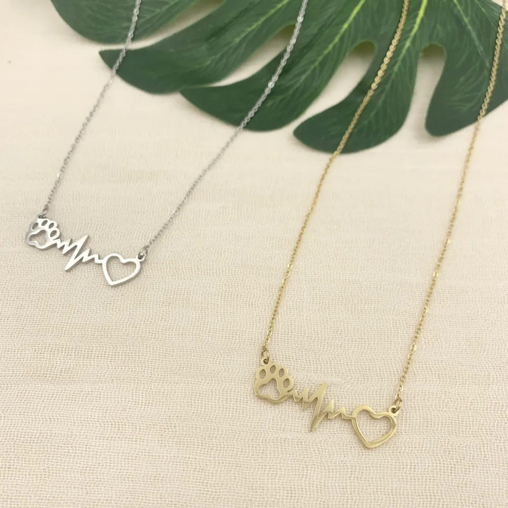 CAC7226-Battito Cuore Zampa- Collana Girocollo in Acciaio_2