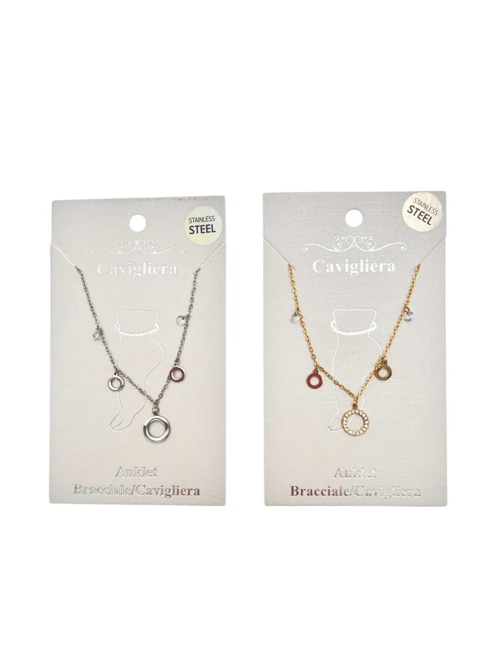 Cerchio vuoto con p.luce-Cavigliera in Acciaio - CA-103-AA1552B