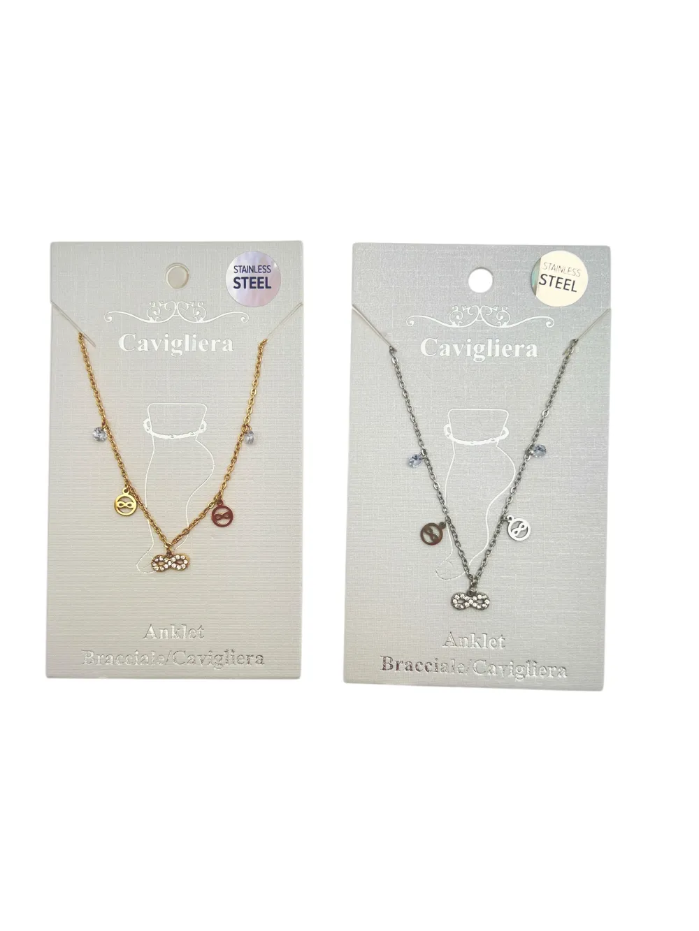 Infinito con p.luce-Cavigliera in Acciaio - CA-103-AA1553B