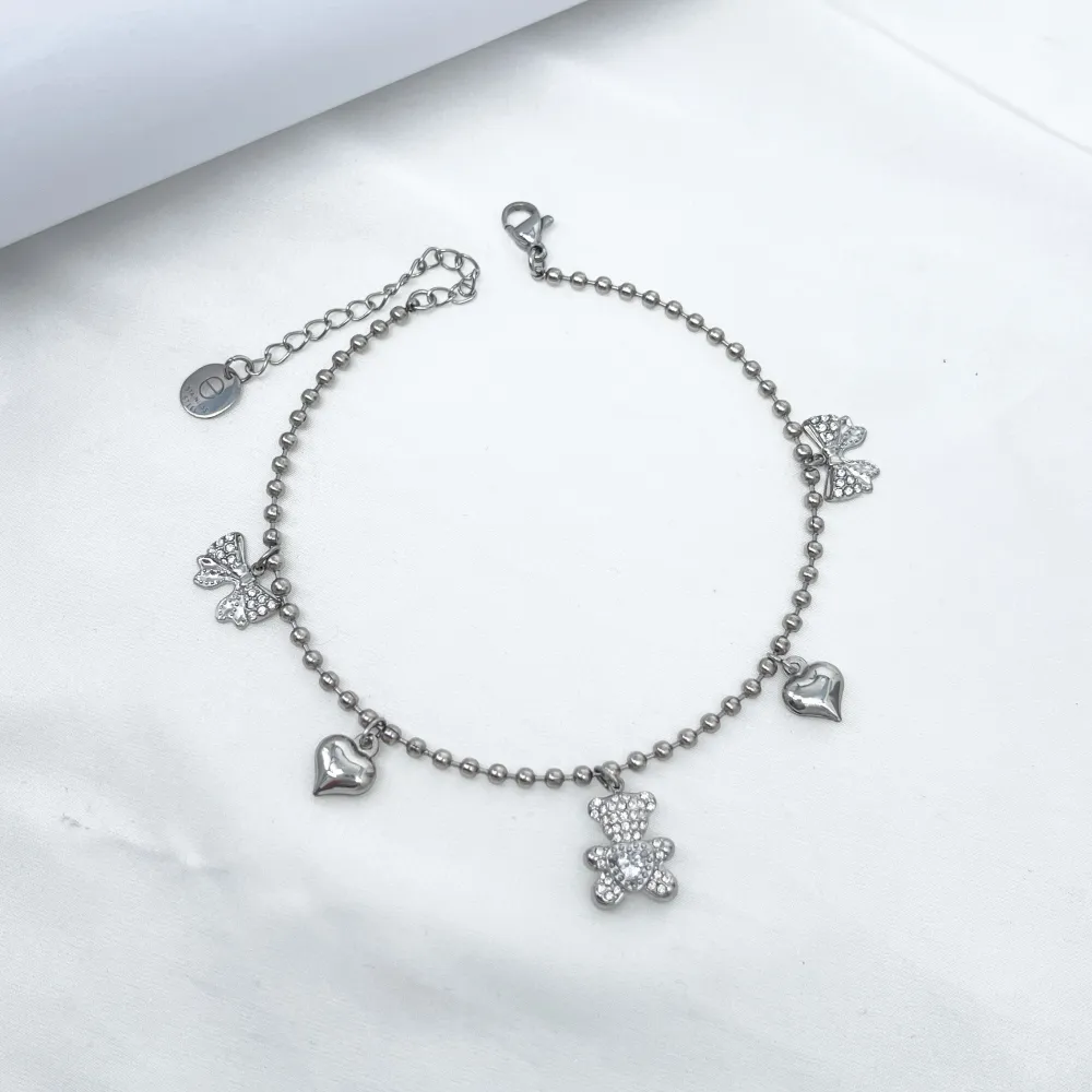 Fiocco Orsetto - Multi Pendenti Caviglie in Acciaio - CV-103-AA5532B