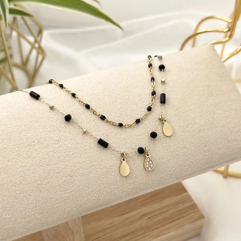 Goccia con Strass-bracciale in Acciaio - BR-103-AA1715N