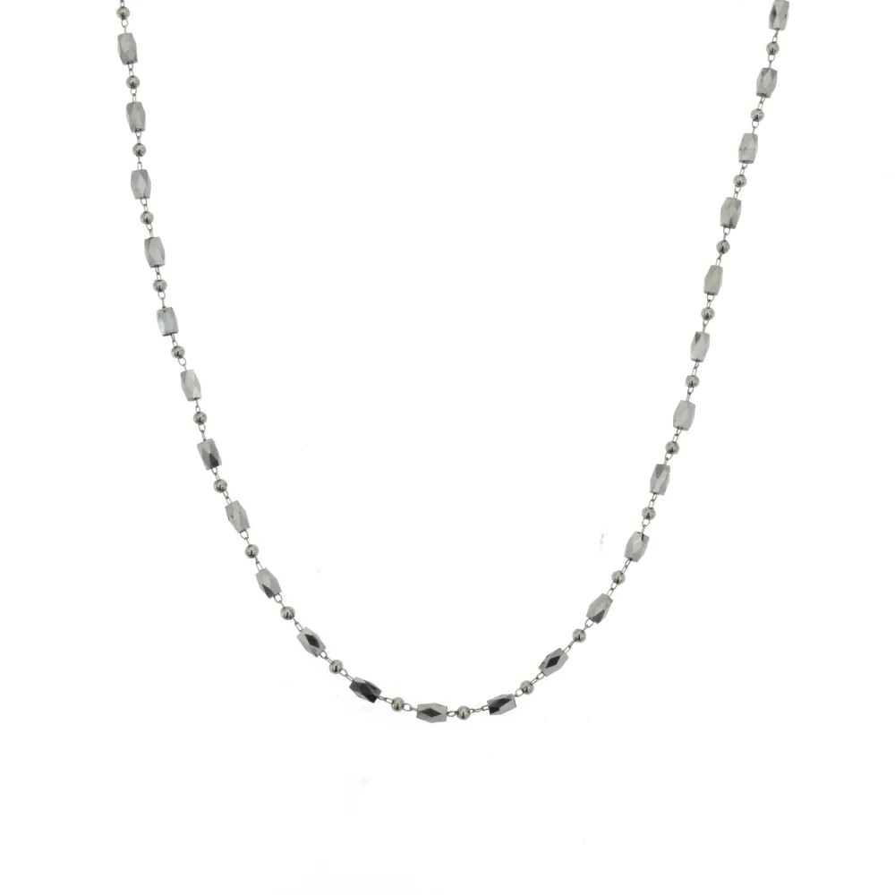 CAC-Cristalli 5273 - Collana Corta in Acciaio_Base Argento_1