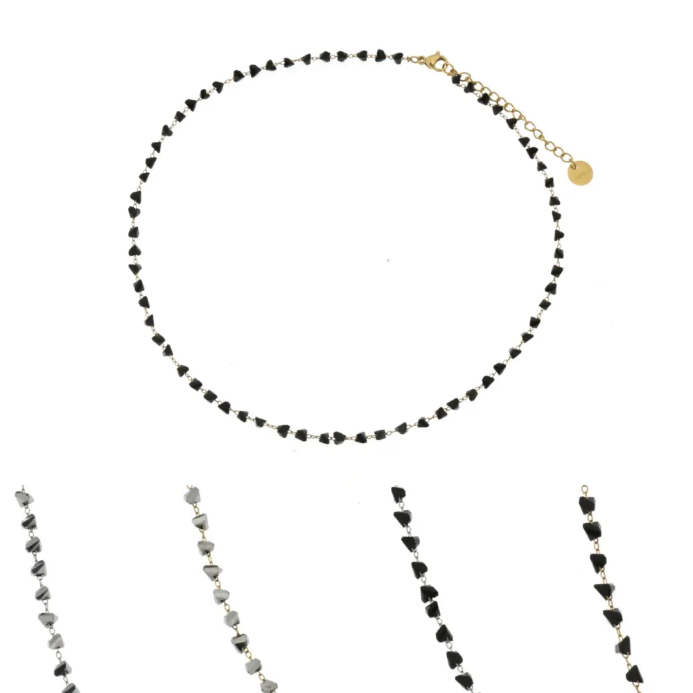 CAC-Palline Triangolare 5303 - Collana Corta in Acciaio_2
