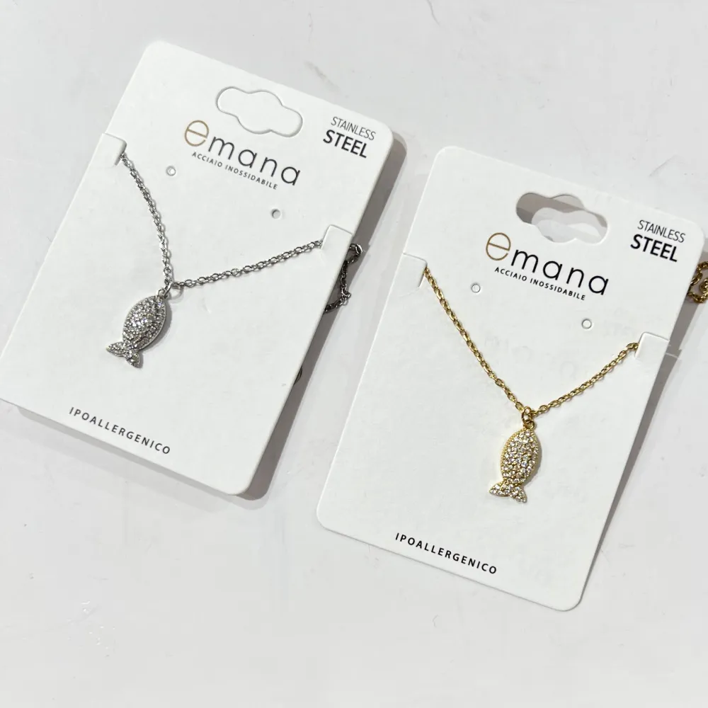 Pesce -Collana Corta in Acciaio - CL-103-AA6281N