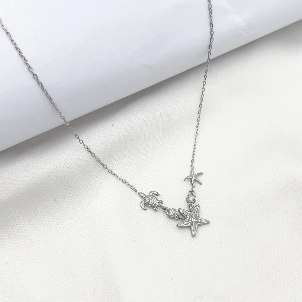Stella Marina Tartaruga -Collana Corta in Acciaio - CL-795-10614