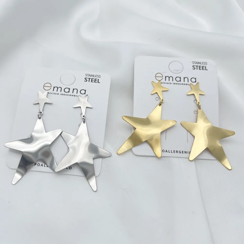 Pendente  stella -Orecchini in Acciaio - OR-103-AA6130E