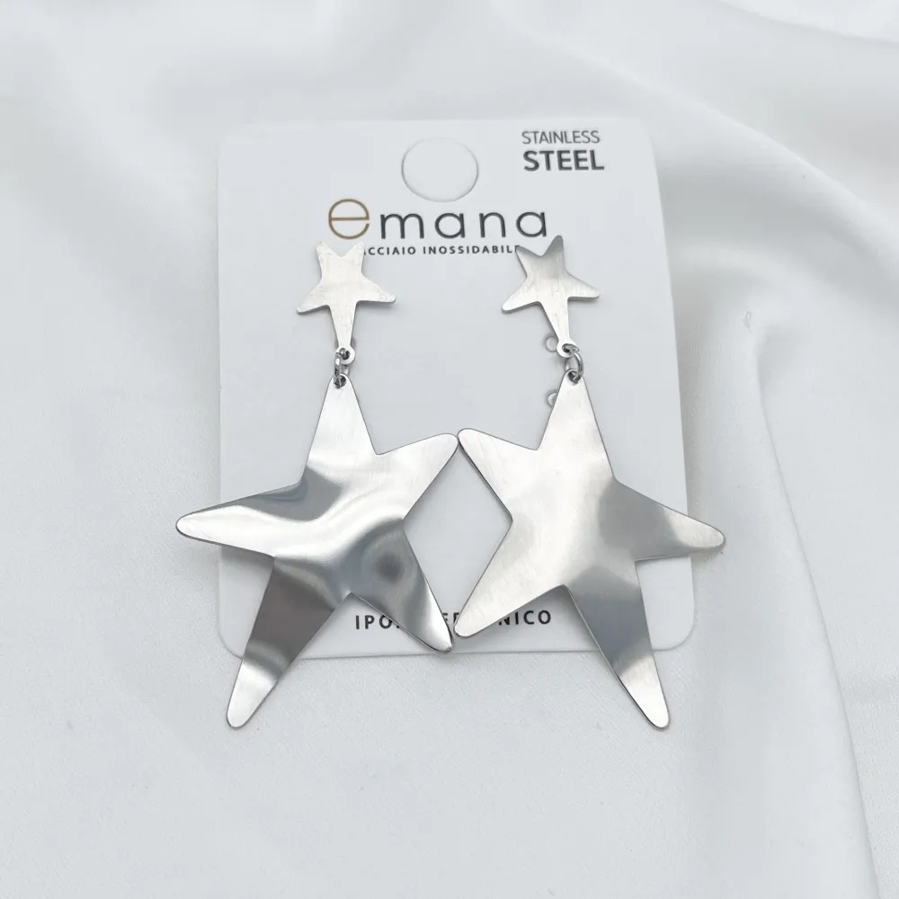 Pendente  stella -Orecchini in Acciaio - OR-103-AA6130E