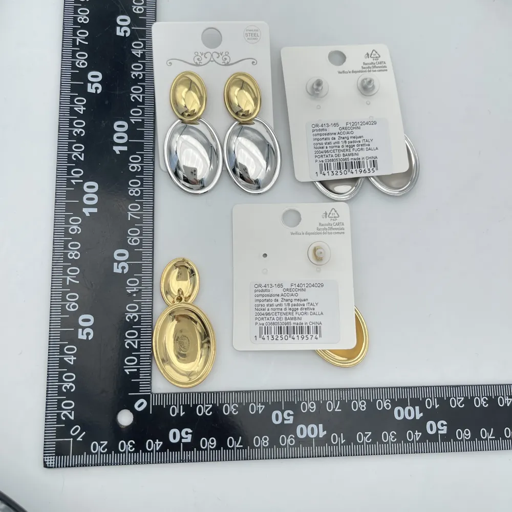 specchio rotondo-Orecchini in Acciaio - OR-413-165