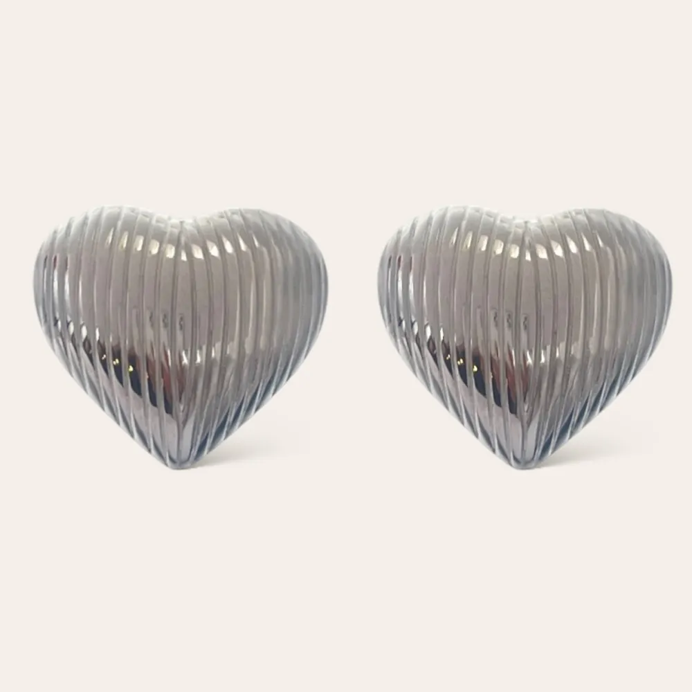 Cuore Lavorato -Orecchini in Acciaio - OR-754-17