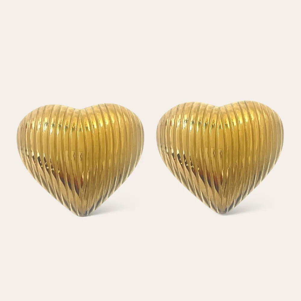 Cuore Lavorato -Orecchini in Acciaio - OR-754-17