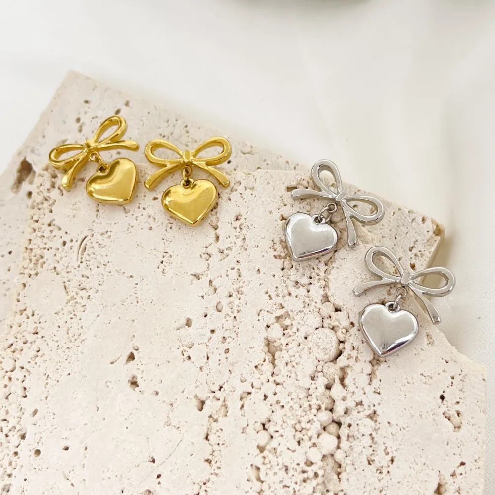Farfalla in acciaio -Orecchini con Zirconia - OR-754-12