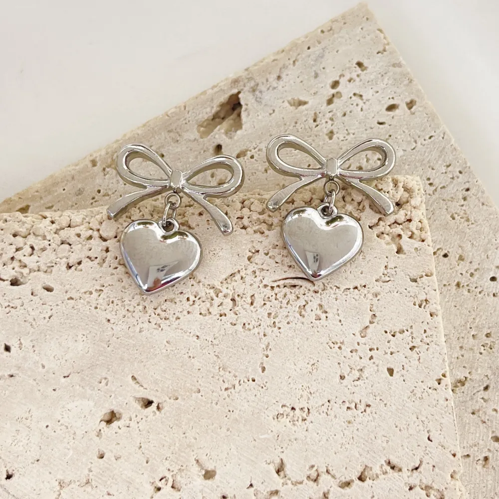 Farfalla in acciaio -Orecchini con Zirconia - OR-754-12