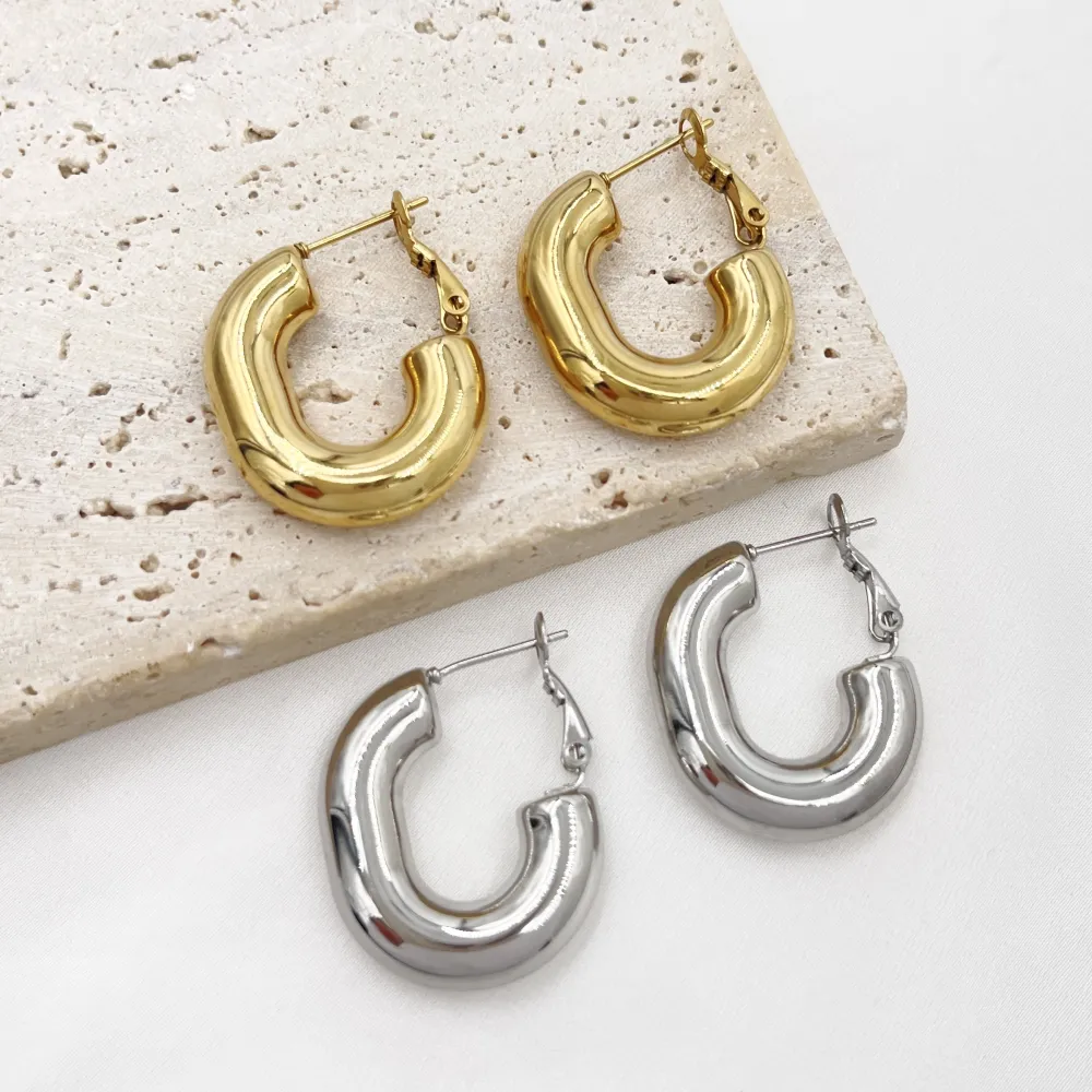 Cerchio Intrecciato -Orecchini in Acciaio - OR-103-AA6563E