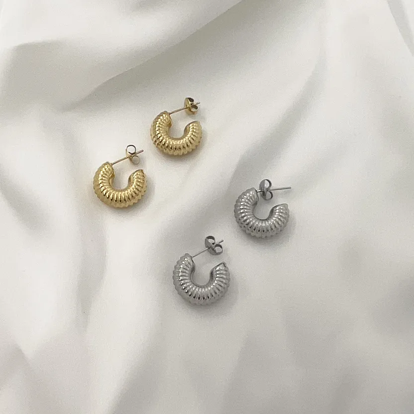 Cerchio Intrecciato -Orecchini in Acciaio - OR-103-AA4053E