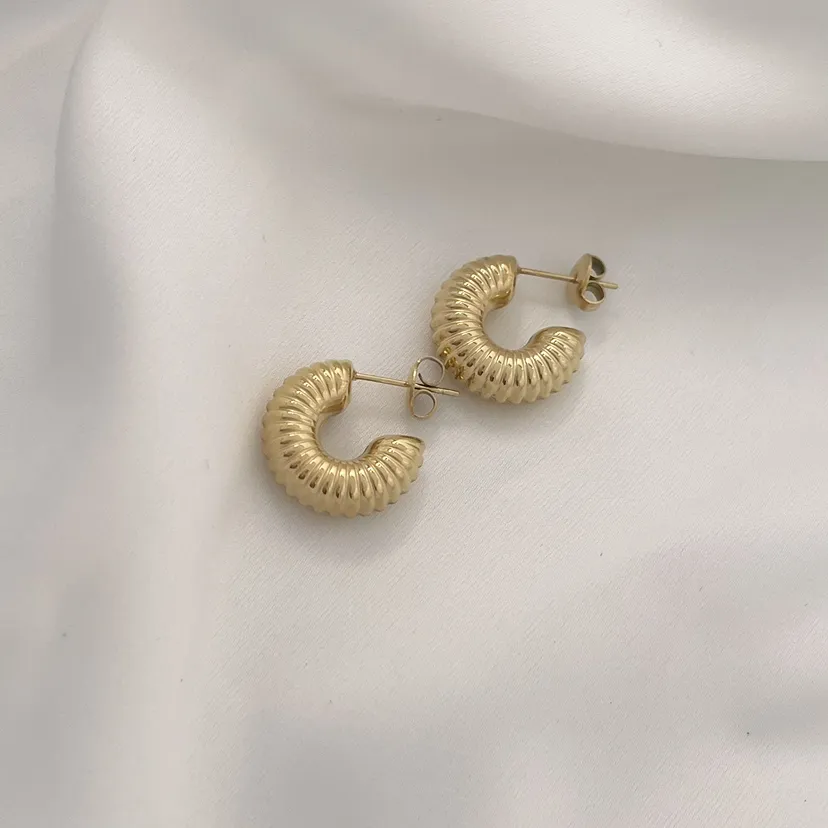 Cerchio Intrecciato -Orecchini in Acciaio - OR-103-AA4053E