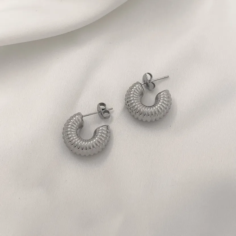 Cerchio Intrecciato -Orecchini in Acciaio - OR-103-AA4053E